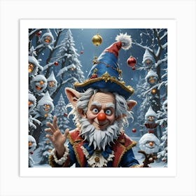 Christmas Gnome Art Print