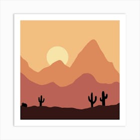 Cactus In The Desert Art Print