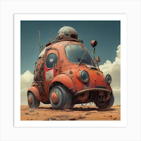 Car In The Desert Art Print