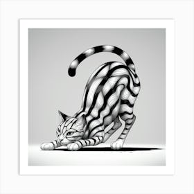 Striped Cat Art Print