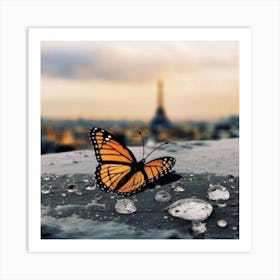 Butterfly In Paris Art Print