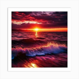 Sunset On The Beach 574 Art Print