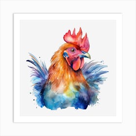 Rooster Watercolor Painting 1 Poster