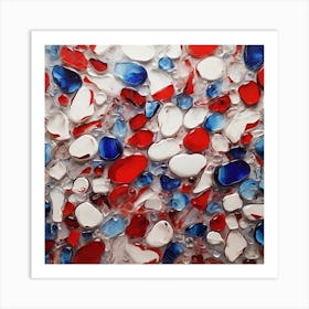 Red and blue and white glass 1 Art Print