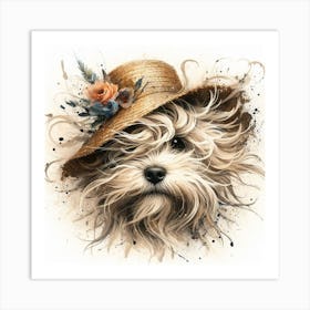 Dog In A Hat 3 Art Print