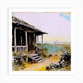 Cabin On The Beach Art Print