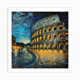 Colosseum At Night 1 Art Print