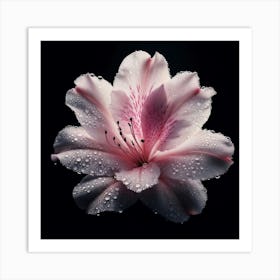 Water Drop On Azalea Flower Art Print