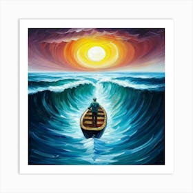 Man In A Boat 2 Art Print