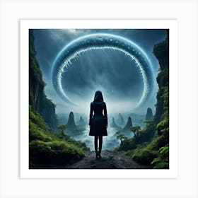 Woman Standing In A Forest Art Print