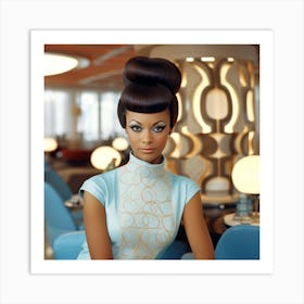 Blue Retro Mod 1960's Airport Lounge Series: #2 Art Print