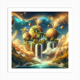 Coconut Island In The Sky Art Print