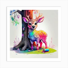 Deer Painting 6 Art Print