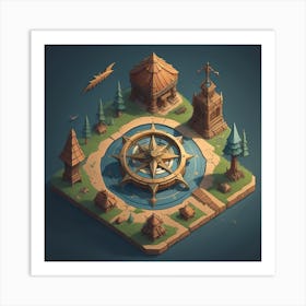 Isometric Illustration Art Print