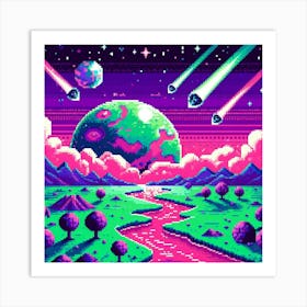 8-bit alien planet 2 Art Print