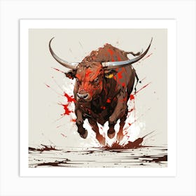 Bull Painting Art Print