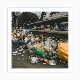 Garbage On The Train Tracks Art Print