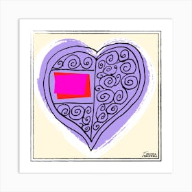 Purple Joyful Hearts full of insight by Jessica Stockwell Art Print