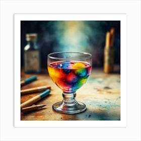 Color Splash In A Glass Art Print