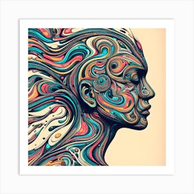 Abstract Portrait Of A Woman Art Print