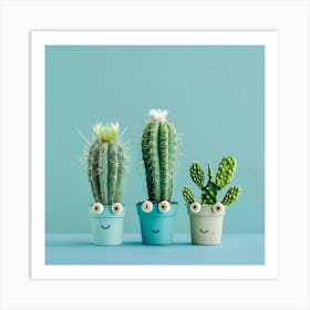 Cactus With Eyes Art Print