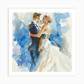 Watercolor Couple Dancing At Wedding 1718371440 4 Art Print