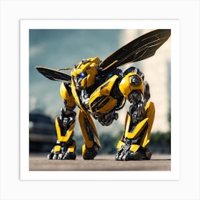 Guardian in Yellow: Bumblebee's Vigil Art Print