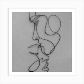 Line Drawing Of A Woman Art Print