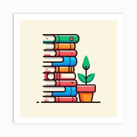 Books Design Collection Cartoon Reading Book Book Collection (29) Art Print