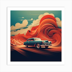 Car In The Desert Art Print