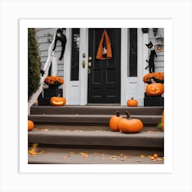 Halloween Front Porch Art Print