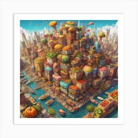 City Of Food Art Print