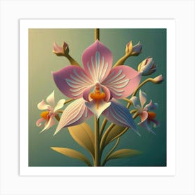 3d Orchid Art Print