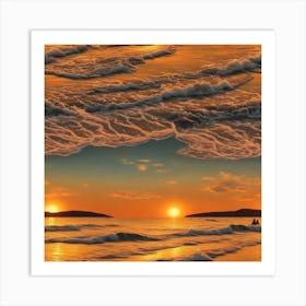 Sunset At The Beach Art Print