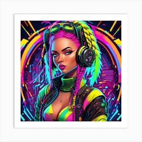 Neon Girl 13 Art Print