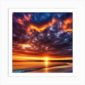 Sunset On The Beach 339 Art Print