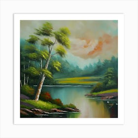 Tranquil Waters - Green Oasis Art Print