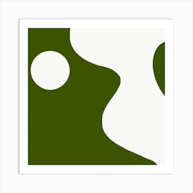 Minimal Green Abstract Landscape Painting Art Print