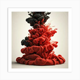 Abstract Red And Black Art Print