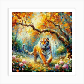 Tiger In The Forest impressionism 2 Art Print