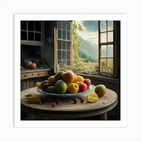 Fruit In Front Of A Window Art Print