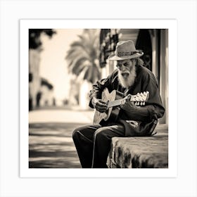 Old Man Playing Guitar 17 Art Print