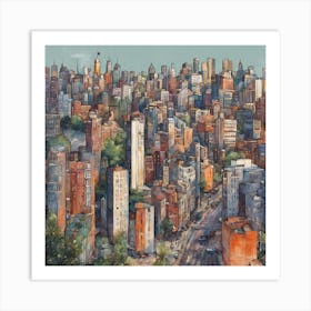 New York City Skyline 1 Art Print