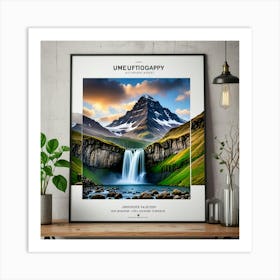 Waterfalls In Iceland Art Print