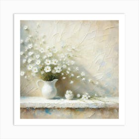 Daisies In A Vase 2 Art Print