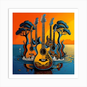 Acoustic Guitars Art Print