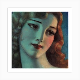 Head of Girl with Long Blonde Hair by Wladyslaw T Benda (1923) Art Print