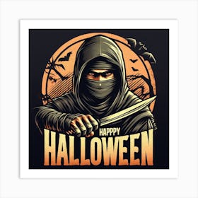 Happy Halloween Ninja 2 Art Print