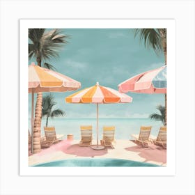 Beach Umbrellas Art Print