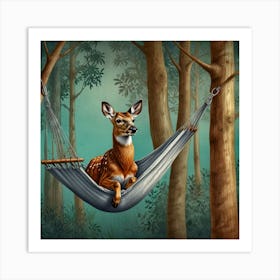 Deer In A Hammock 4 Art Print